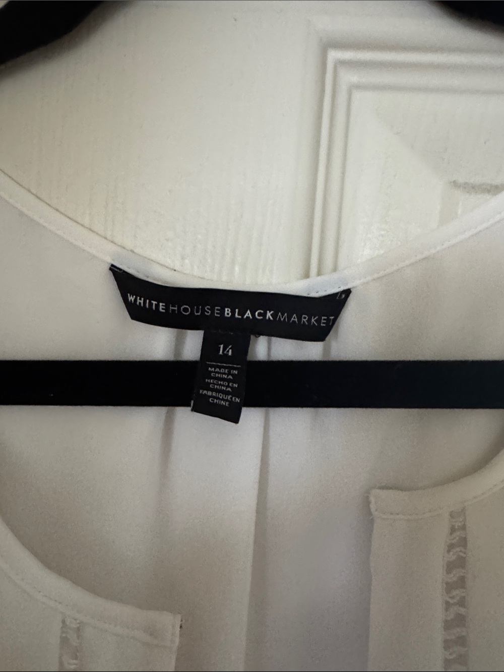 White House Black Market White Ruffle Long Sleeve Dressy Blouse Top Work 14 - Picture 3 of 6